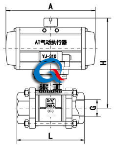 內螺紋氣（qì）動（dòng）球閥（fá） (三片式) 